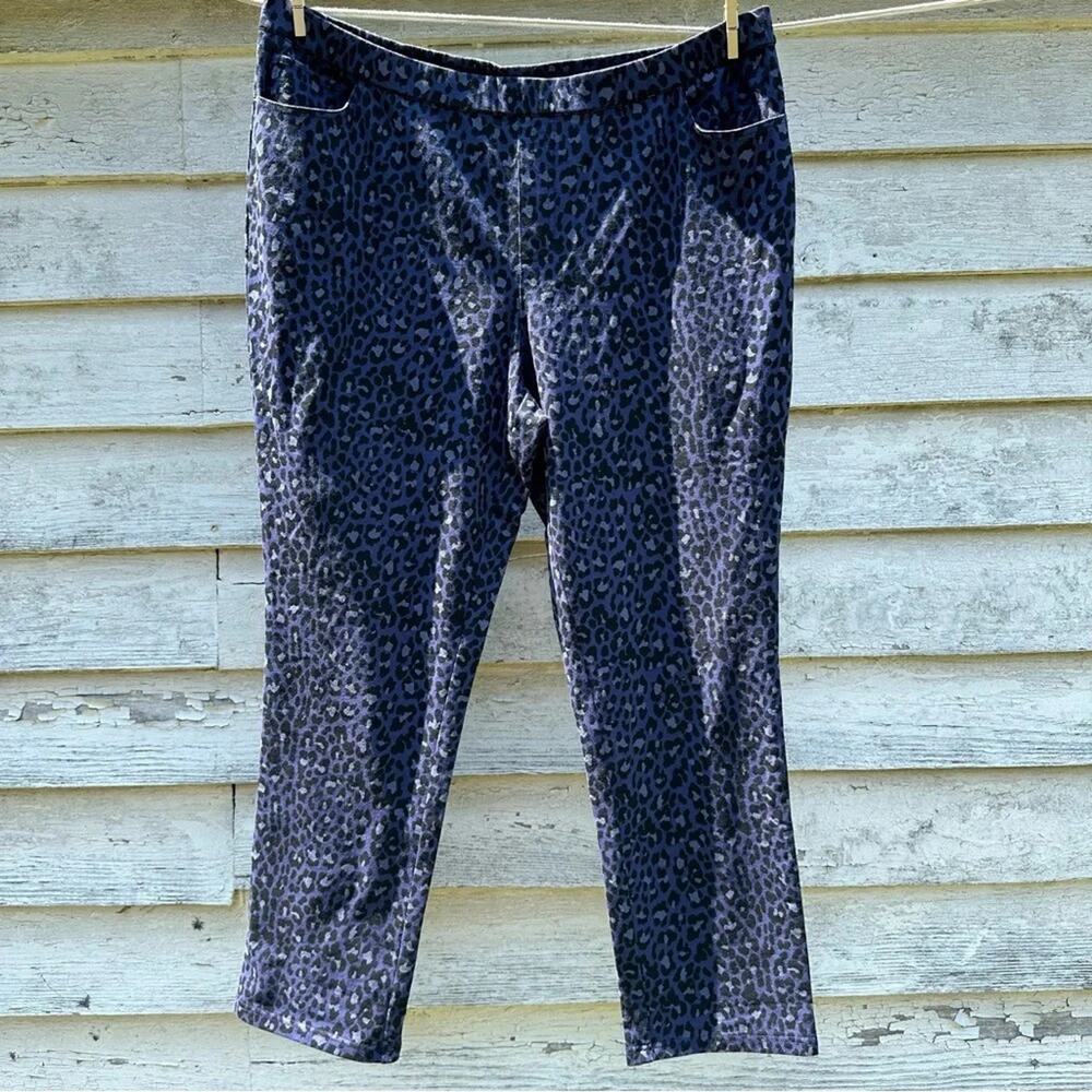 d & co Womens cheetah print black & purple animal print steetwear plus size